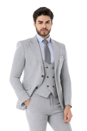 Gri Slim fit Takım